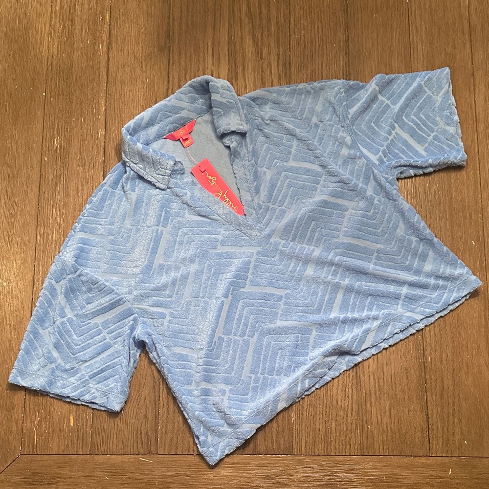 Lilly Pulitzer Belleview Short Sleeve Boca Blue Top